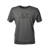C.P. Company - T-Shirt con Logo Scritta - Grigio - Maglia - Luxury Exclusive Collection