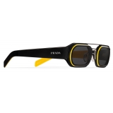 Prada - Prada Runway Eyewear - Rectangular Sunglasses - Black Yellow - Prada Collection - Sunglasses - Prada Eyewear