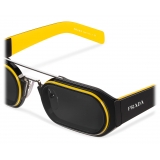 Prada - Prada Runway Eyewear - Rectangular Sunglasses - Black Yellow - Prada Collection - Sunglasses - Prada Eyewear