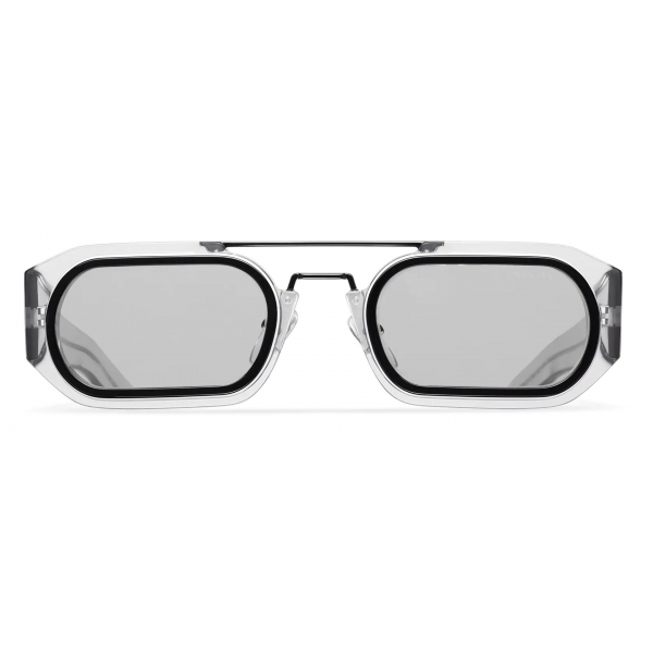 Prada - Prada Runway Eyewear - Rectangular Sunglasses - Gray White - Prada  Collection - Sunglasses - Prada Eyewear - Avvenice