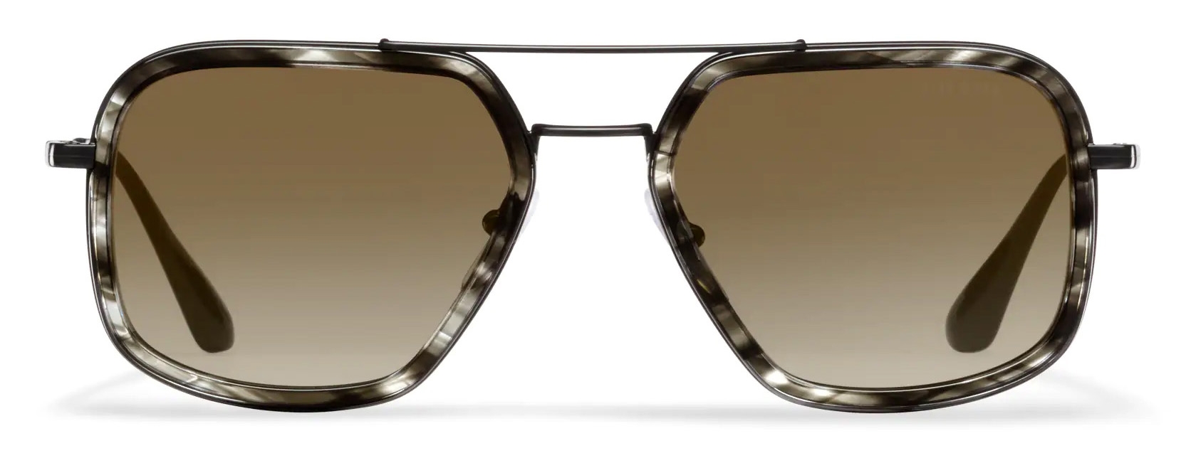 prada eyewear collection rectangle sunglasses in tortoise and shell