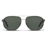Prada - Prada Eyewear - Rectangular - Black Shiny Steel Gray - Prada Collection - Sunglasses - Prada Eyewear
