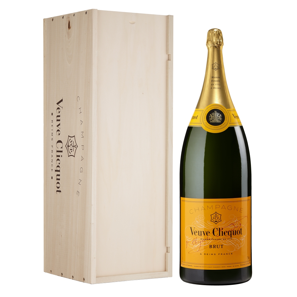 Veuve Clicquot Champagne - Yellow Label - Brut - Nabuchodonosor - Wood Box - Pinot Noir - Luxury Limited Edition - 15 l
