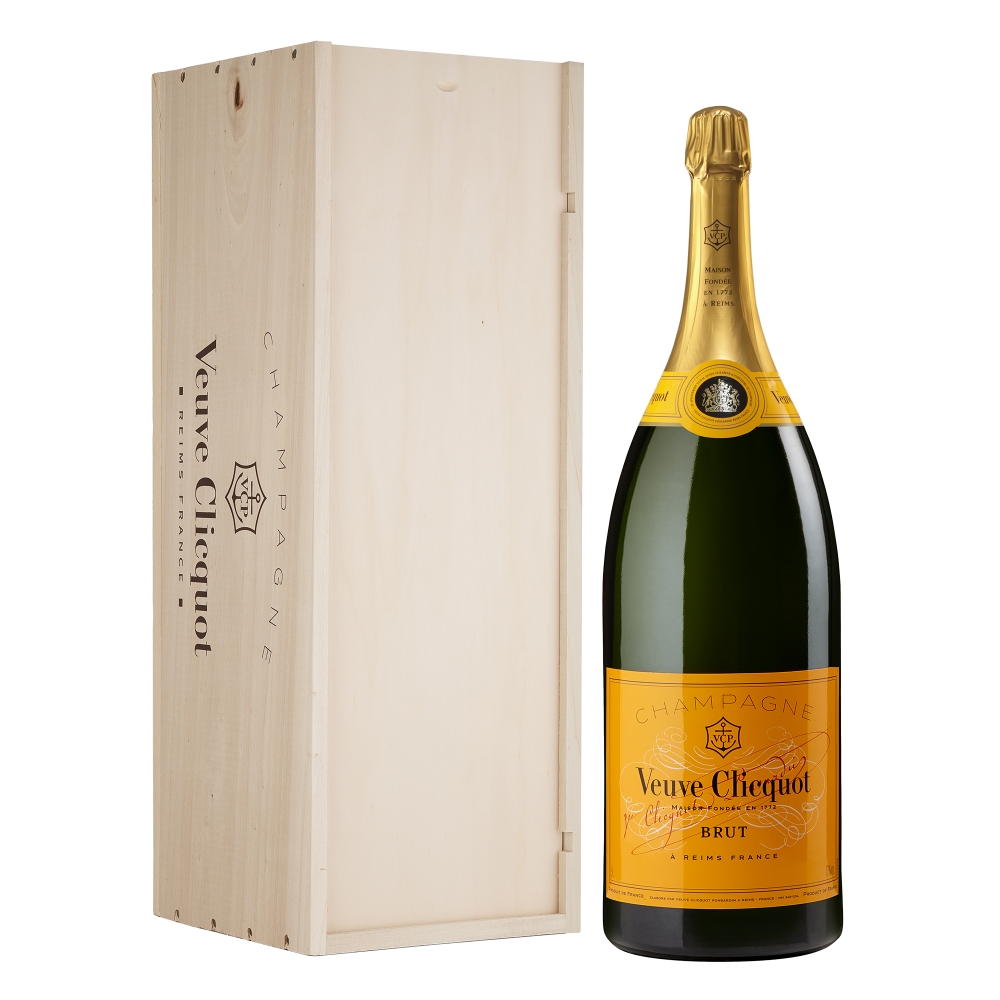 Veuve Clicquot Champagne - Yellow Label - Brut - Salmanazar - Wood Box - Pinot Noir - Luxury Limited Edition - 9 l