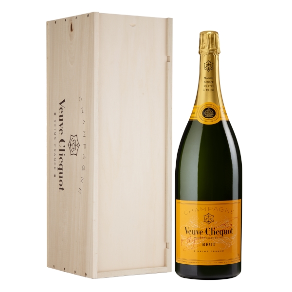 Veuve Clicquot Champagne - Yellow Label - Brut - Jéroboam - Cassa Legno - Pinot Noir - Luxury Limited Edition - 3 l
