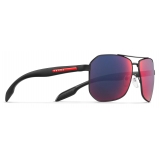 Prada - Prada Linea Rossa Eyewear Collection - Occhiali Geometriche - Nero Gommato - Prada Eyewear