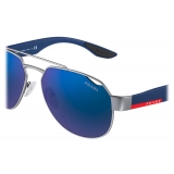 Prada - Linea Rossa Eyewear - Pilot - Rubberized Lead Gray Blue - Prada Collection - Sunglasses - Prada Eyewear