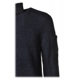 C.P. Company - Melange Effect High Neck Sweater - Powder Blue - Luxury Exclusive Collection