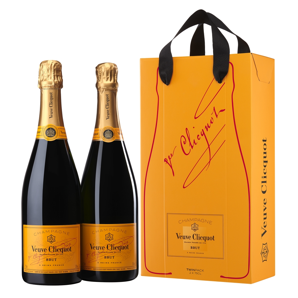 Veuve Clicquot Champagne - Yellow Label - Brut - Astucciato Double - Pinot Noir - Luxury Limited Edition - 2 x 750 ml