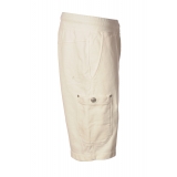 C.P. Company - Fleece Bermuda - White - Trousers - Luxury Exclusive Collection