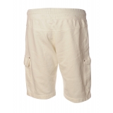 C.P. Company - Fleece Bermuda - White - Trousers - Luxury Exclusive Collection