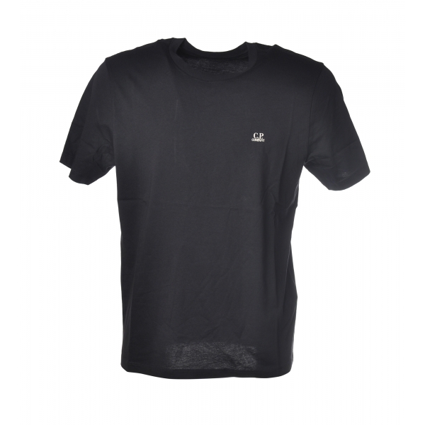 C.P. Company - T-Shirt Girocollo con Logo - Blu - Luxury Exclusive Collection
