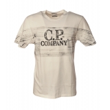 C.P. Company - Crewneck T-Shirt with Front Print - Black and White - Luxury Exclusive Collection