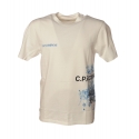 C.P. Company - T-Shirt Girocollo con Stampe Laterali - Bianco - Luxury Exclusive Collection