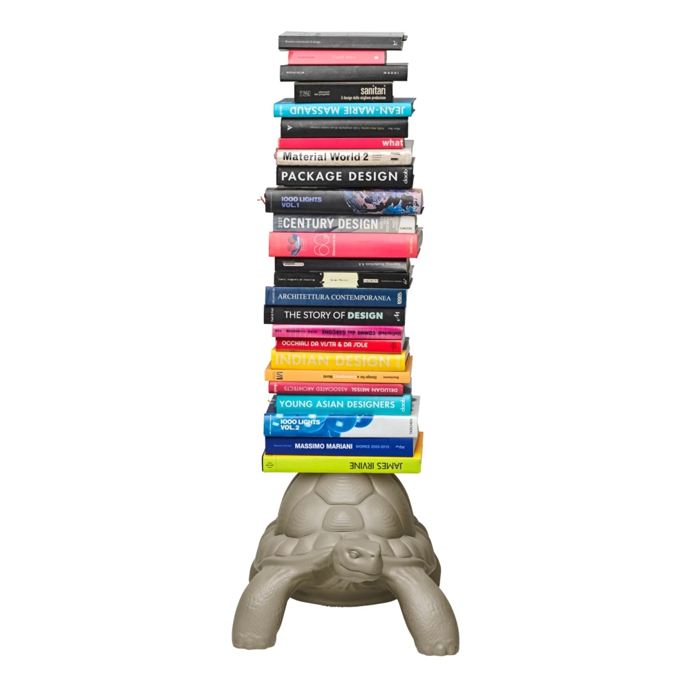 Qeeboo - Turtle Carry Bookcase - Dove Grey - Qeeboo Bookcase by Marcantonio - Furnishing - Home