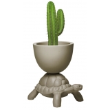 Qeeboo - Turtle Carry - Dove Grey - Qeeboo Planter and Champagne Cooler by Marcantonio - Furnishing - Home