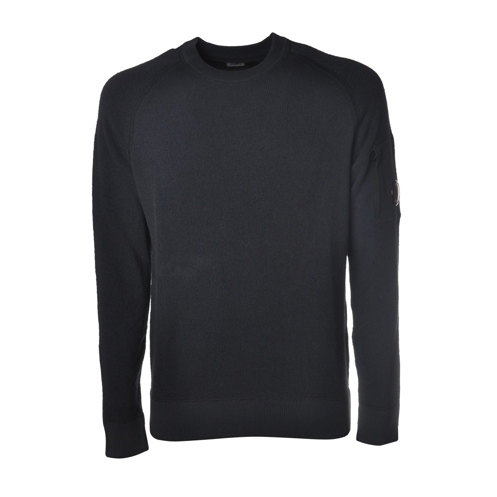 C.P. Company - Sponge Effect Crewneck Sweater - Blue - Sweater - Luxury Exclusive Collection