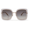 Jimmy Choo - Dany - Grey and Gold Square-Frame Sunglasses - Jimmy Choo Eyewear