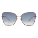 Jimmy Choo - Alexis - Rose Gold Square-Frame Sunglasses with Glitter Fabric - Jimmy Choo Eyewear