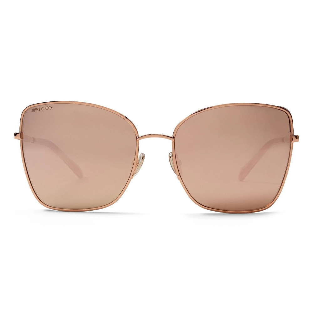 Jimmy Choo - Alexis - Gold Copper Square-Frame Sunglasses with