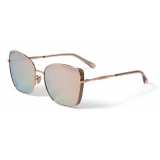Jimmy Choo - Alexis - Gold Copper Square-Frame Sunglasses with Glitter Fabric - Jimmy Choo Eyewear