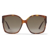 Jimmy Choo - Noemi - Dark Havana Square-Frame Sunglasses with Crystal JC Logo - Jimmy Choo Eyewear