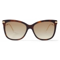 Jimmy Choo - Steff - Glittered Havana Square-Frame Sunglasses with Wavy Temples - Jimmy Choo Eyewear