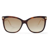 Jimmy Choo - Steff - Glittered Havana Square-Frame Sunglasses with Wavy Temples - Jimmy Choo Eyewear