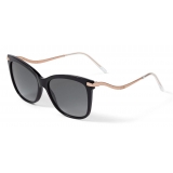 Jimmy Choo - Steff - Black Square-Frame Sunglasses with Wavy Copper Gold Temples - Jimmy Choo Eyewear
