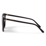 Jimmy Choo - Ilana - Black Oval-Frame Sunglasses with Copper Gold JC Emblem - Jimmy Choo Eyewear