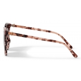 Jimmy Choo - Ilana - Pink Havana Oval-Frame Sunglasses With Copper Gold JC Emblem - Jimmy Choo Eyewear