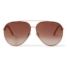 Jimmy Choo - Gray - Occhiali da Sole Aviator Color Rame con Decorazioni in Cristalli Swarovski - Jimmy Choo Eyewear
