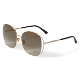 Jimmy Choo - Tinka - Rose Gold Oval-Frame Sunglasses with Crystal Embellishment - Jimmy Choo Eyewear