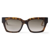 Jimmy Choo - Jo - Havana and Nude Glitter Square-Eye Suglasses with JC Logo - Jimmy Choo Eyewear