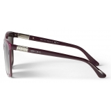 Jimmy Choo - Ali - Burgundy Square-Frame Sunglasses with Swarovski Crystal Embellishment - Jimmy Choo Eyewear