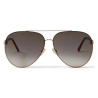 Jimmy Choo - Gray - Occhiali da Sole Aviator in Oro Rosa con Decorazioni in Cristalli Swarovski - Jimmy Choo Eyewear