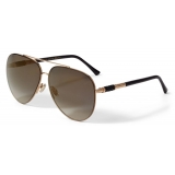 Jimmy Choo - Gray - Rose Gold Aviator Sunglasses with Swarovski Crystal Embellishment - Jimmy Choo Eyewear