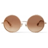 Jimmy Choo - Goldy - Occhiali da Sole Rotondi in Rame Dorato con Decorazioni inSwarovski - Jimmy Choo Eyewear