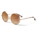 Jimmy Choo - Goldy - Gold Copper Round-Frame Sunglasses with Swarovski Embellishment - Jimmy Choo Eyewear