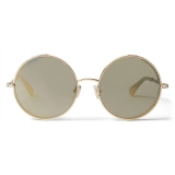 Jimmy Choo - Goldy - Gold Round-Frame Sunglasses with Swarovski Crystal Embellishment - Jimmy Choo Eyewear