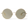 Jimmy Choo - Goldy - Occhiali da Sole Rotondi Dorati con Decorazioni in Cristalli Swarovski - Jimmy Choo Eyewear