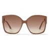 Jimmy Choo - Noemi - Nude Glitter Square-Frame Sunglasses with Crystal JC Logo - Jimmy Choo Eyewear