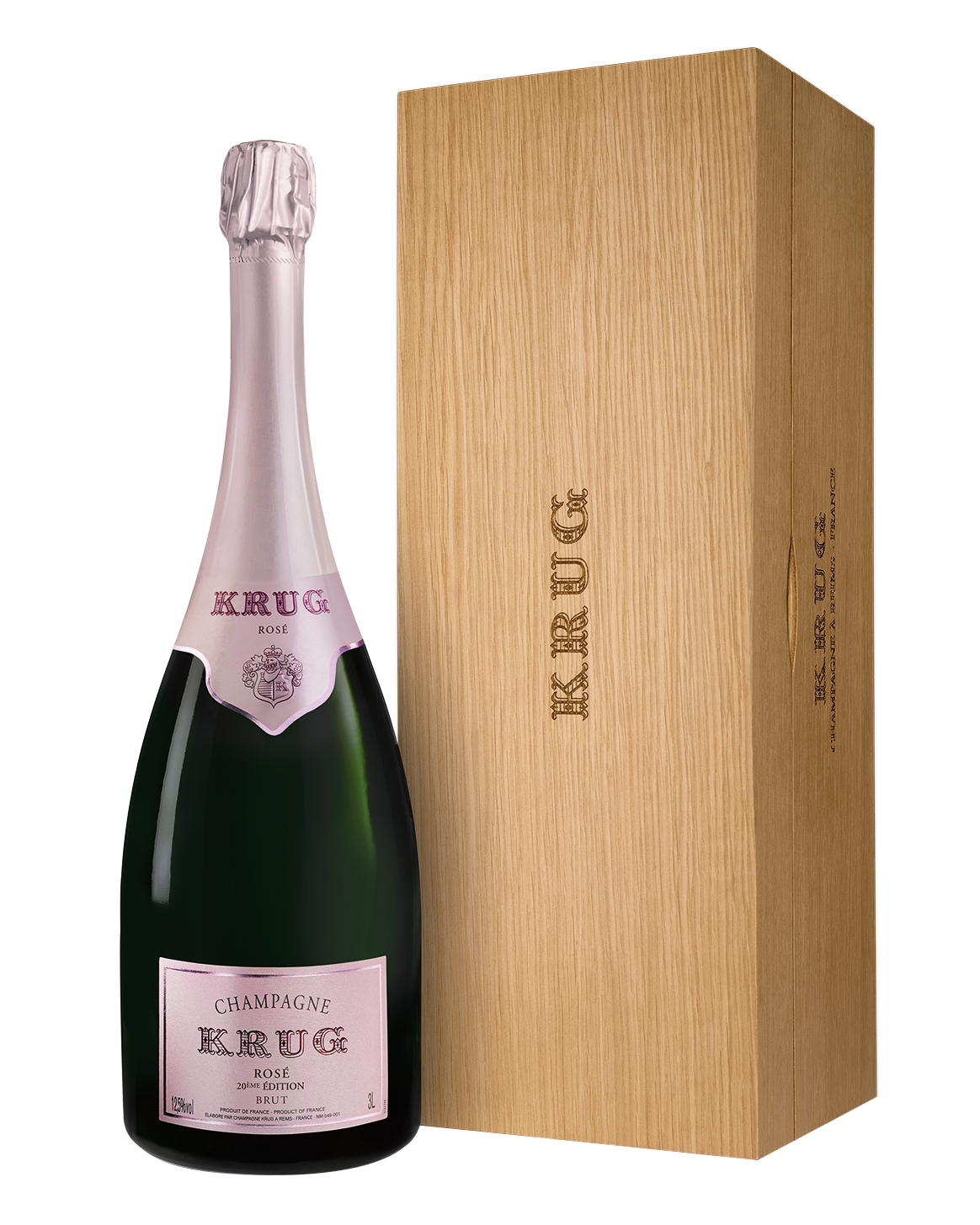 Krug Champagne - Rosé - Jéroboam - Wood Box - Pinot Noir - Luxury Limited  Edition - 3 l