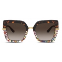 Dolce & Gabbana - Half Print Sunglasses - Carretto Print - Dolce & Gabbana Eyewear