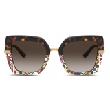 Dolce & Gabbana - Half Print Sunglasses - Carretto Print - Dolce & Gabbana Eyewear