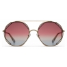 Chloé - Occhiali da Sole Rotondi in Metallo Carlina Twist - Oro Viola Rosa Giallo - Chloé Eyewear