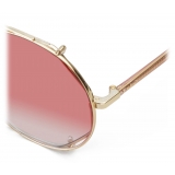 Chloé - Round Metal Sunglasses Carlina Twist - Gold Purple Pink Yellow - Chloé Eyewear