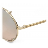 Chloé - Demi Metal Sunglasses with Octagonal Base & Round Clip-On Lenses - Gold Green Pink - Chloé Eyewear
