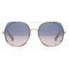 Chloé - Demi Metal Sunglasses with Round Base & Square Clip-On Lenses - Gold Azure Pink - Chloé Eyewear