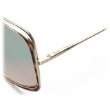Chloé - Hanah Square Metal Sunglasses - Gold Havana Green Pink - Chloé Eyewear
